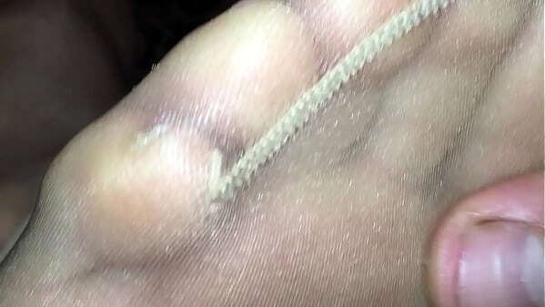 denier nylon foot tease