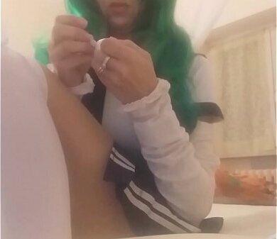 schoolgirl scrupulously follows vaginal therapy