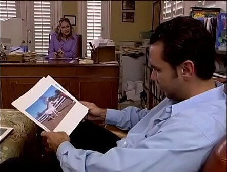 Headmaster riding academy drills young secretary Michelle Michaels office