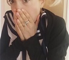 this poor collegiate is really scared! she'_s home alone and there'_s a monster with her ... maybe it'_s the good chance to lose her virginity