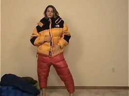 Brittany Lynn tries puffy jackets pants
