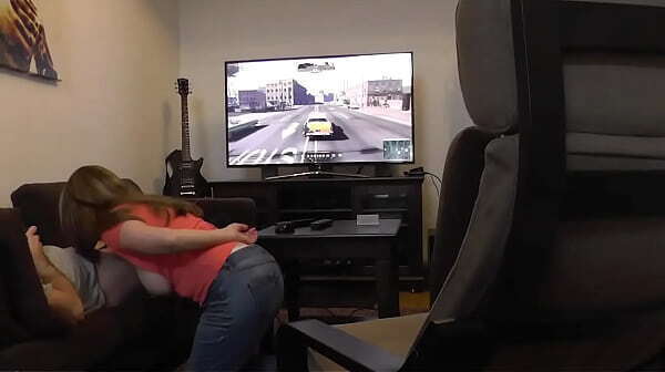 Sucked Playing XBOX. Britney Swallows Gamer Blowjob &amp_ Swinging