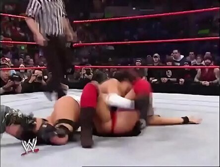 Mickie James Trish Stratus Candice Michelle Victoria. Team match. 2005.