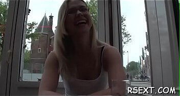 Big titted hooker gets shaved twat fucked in a lot of poses