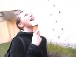 Fresh beauty looking lika snack takes pecker cuchy