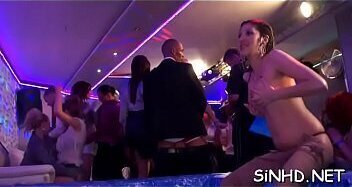 Unrestrained and wild orgy party with lusty women and hunks