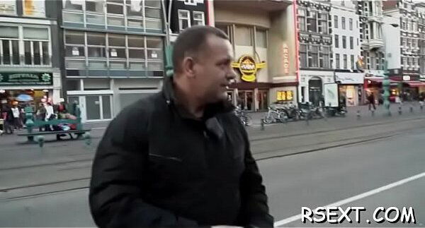 Smoking hooker gets sweet shaved cunt team-fucked hard