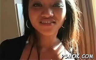 This chick gets horny and masturbates during the time that smokin'_