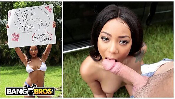 BANGBROS Young Black Diamond Monrow Gets Driver'_s Attention With