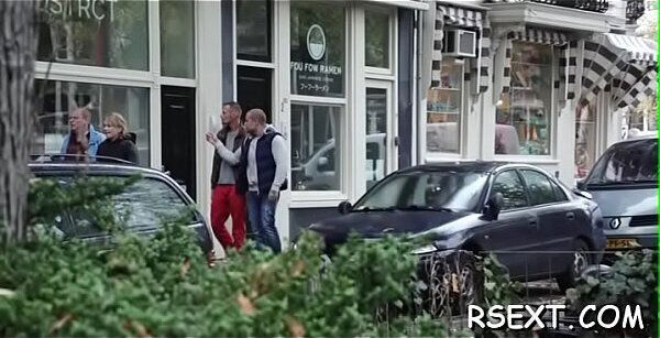 Nice-looking with sexy bows over sucks dick hard