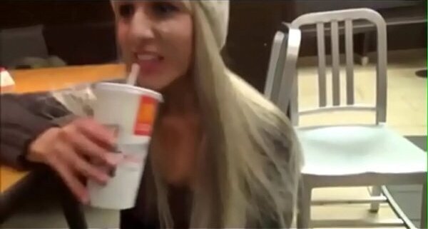 Cummed girlfriends face mcdonalds