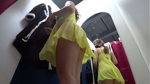 Hidden camera inside public locker room, naked girl with juicy trying panties lingerie.