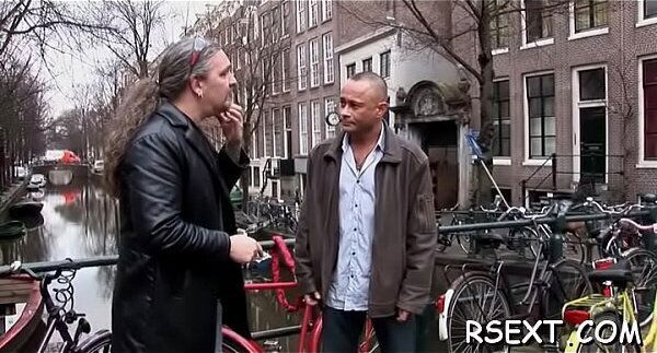 Smoking honey with shaved bawdy cleft gives steamy blowjob