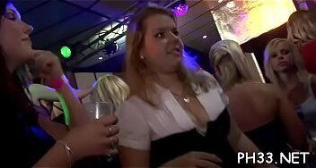 Lots of blonde ladies engulfing dicks and being fingered at group sex