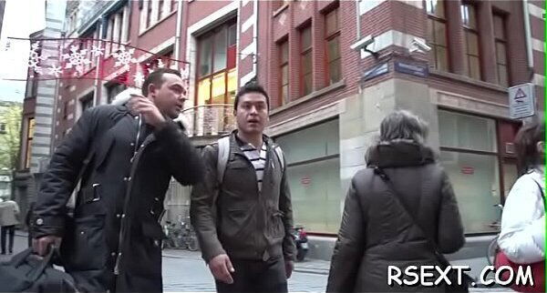 Gorgeous hooker puts condom 10-pounder gives blowjob