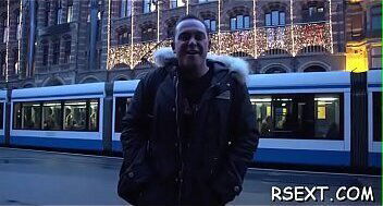 Gorgeous hooker gives head and gets her hairless pussy licked