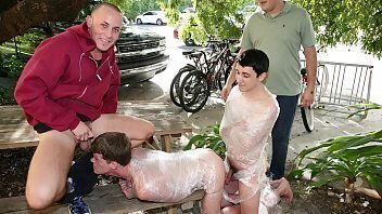 GAYWIRE Young Pledges Wrapped Having Frat House
