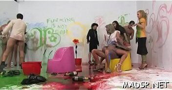 Insane juvenile amateurs enjoying real life party