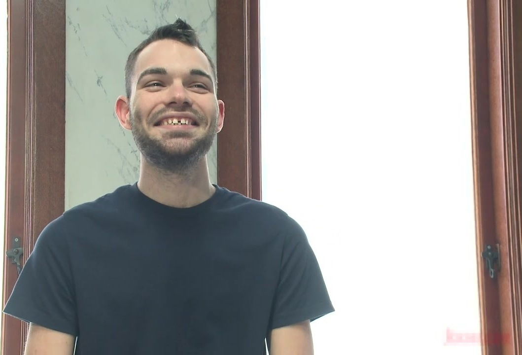 Bound in Public. Hairy perv gets taken downtown and gang fucked by the whole jail house