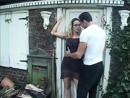 Sexy slut Tracy glasses gets asshole filled with then stud gives facial