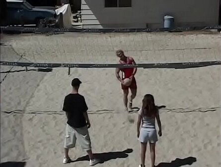 Amateur volleyball players having after game with nasty students Kalani Velvet Rose under