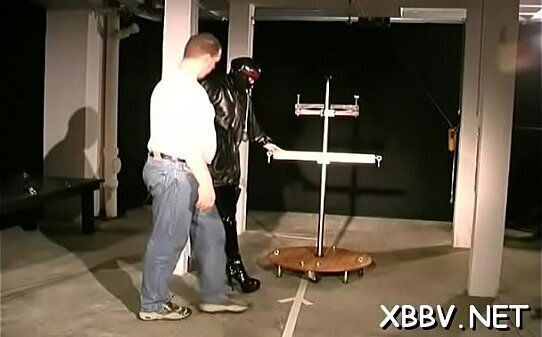 Tractable slut craves breast bondage stimulation