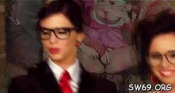 Sexy honey sucks hard fake dick gloryhole gets jizzed