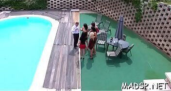 Sweethearts get bored and start a real fuckfest with some studs