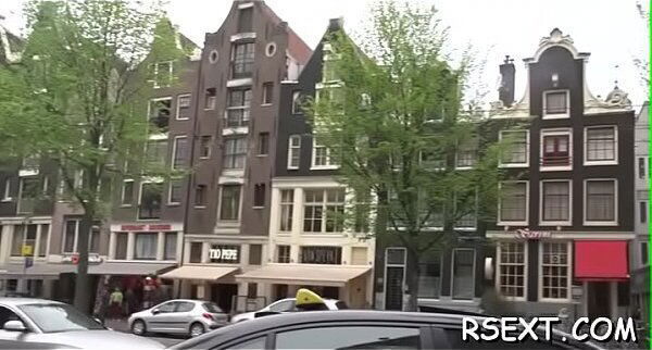 Charming hooker gives blowjob takes wazoo