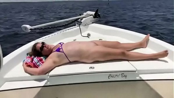 chubby wife micro bikini gets fucked boat