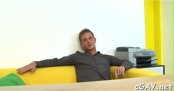 Stud gets arousing drilling from long sextoy