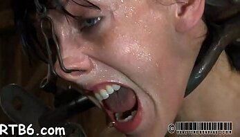 Tied bondman receives tight mask with hard cunt