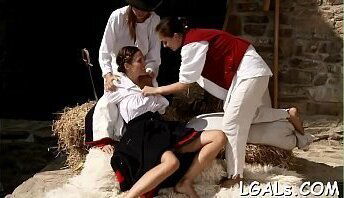 Relax with three naughty lesbian hotties spending time together