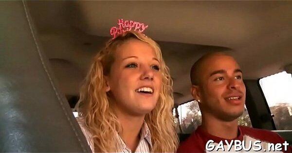 Raunchy one-eyed monster riding with lusty homo hunks park