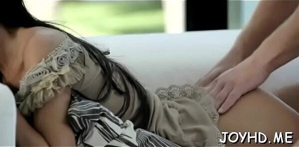 Neat shaved pussy horny legal teenager beauty gets roughly hammered