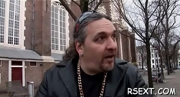 Stunning hooker gives sizzling oral handjob