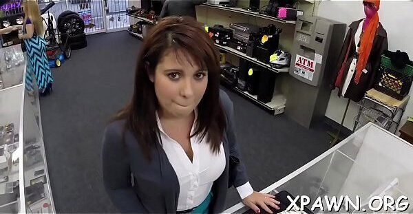 Girl opening body have non-professional shop