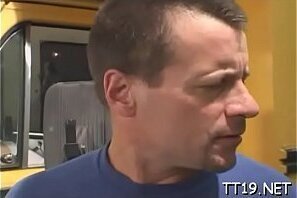 Sexy schoolgirl gets down knees gives oral pleasure