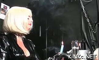 Astonishing hardcore loving slut kneels before all schlongs