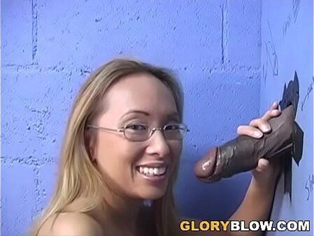 Petite Asian Bamboo Deepthroats Black Dick Gloryhole