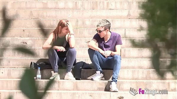 find skinny stoner girl college campus convince fuck long dick