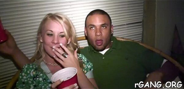 Guys gangbang cute chicks hard