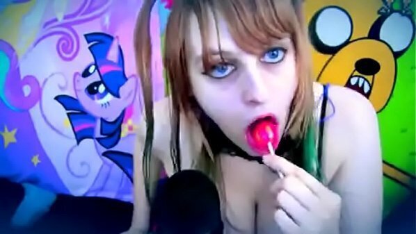 beauty sucking licking lollipop asmr