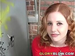 Redhead Cherry Poppens Plays With Gloryhole