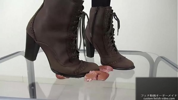 Crush marshmallows with boots