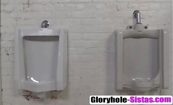 Interracial blowjob through glory hole with Brie Simone