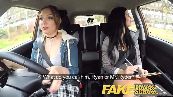 Fake Driving School Daddys girl fails with strict busty mature examiner