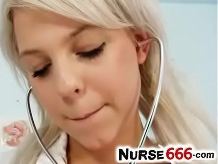 Kristina blonde uniform teen dildo-fucking