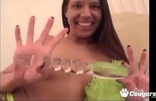 Misty Haze Plays With Favorite Glass Dildo