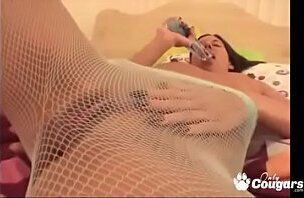 Misty Haze Gets Gropped Fishnet Pantyhose